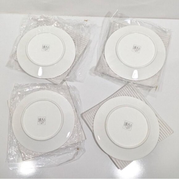 Mikasa Ribbon Holly Salad Plates Set Of 4 With Box Fine China Christmas Design - Picture 11 of 16